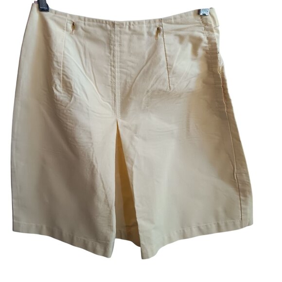 25" Vintage 1970's Womens Skirt COUNTRY YELLOW Taper COTTON BLEND Skort Shorts - Picture 1 of 9